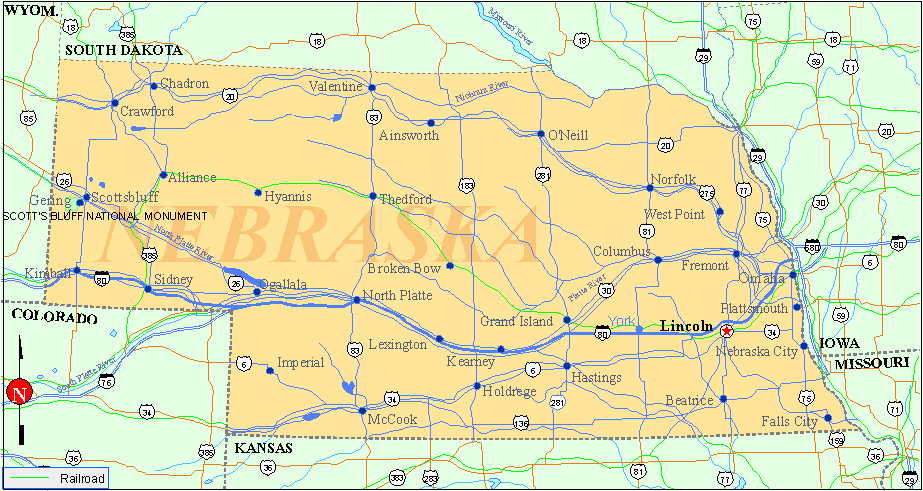Nebraska Map Nebraska Map