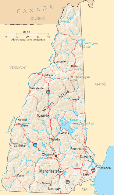New Hampshire Map New Hampshire Map
