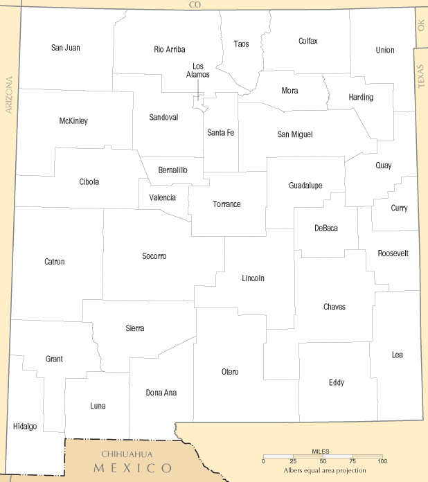 New Mexico Counties Map New Mexico Counties Map