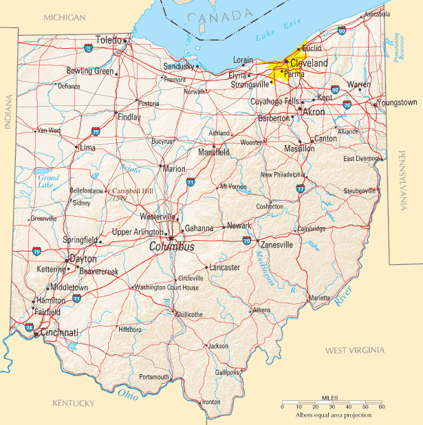 Ohio Map Ohio Map