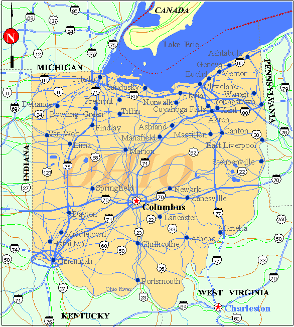 Ohio Map Ohio Map