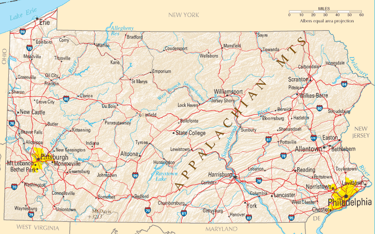 Pennsylvania Map Pennsylvania Map
