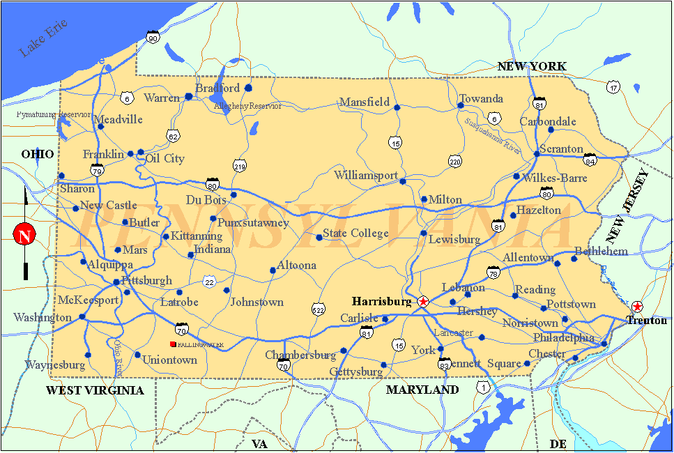 Pennsylvania Map Pennsylvania Map