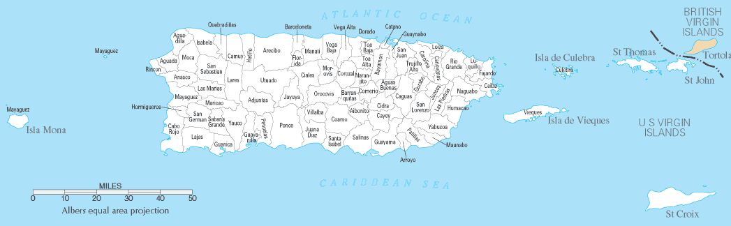 Puerto Rico Counties Map Puerto Rico Counties Map