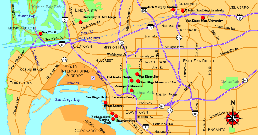 San Diego Map, California San Diego Map, California