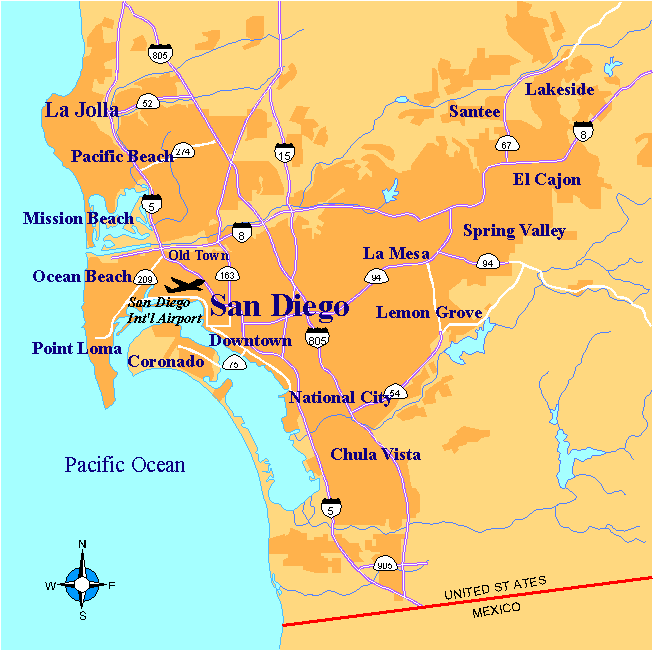 San Diego Metro Map, California San Diego Metro Map, California