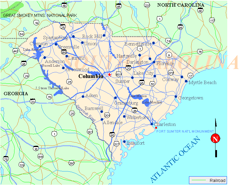 South Carolina Map South Carolina Map