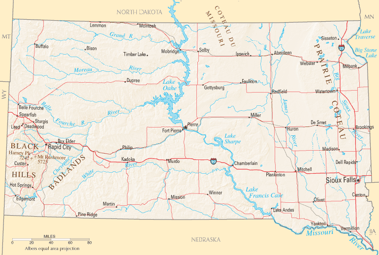 South Dakota Map South Dakota Map