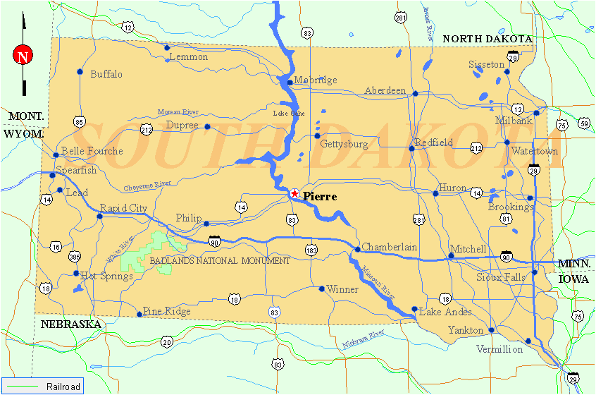 South Dakota Map South Dakota Map