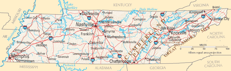 Tennessee Map Tennessee Map