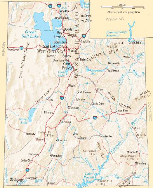 Utah Map Utah Map
