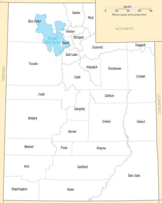 Utah Counties Map Utah Counties Map
