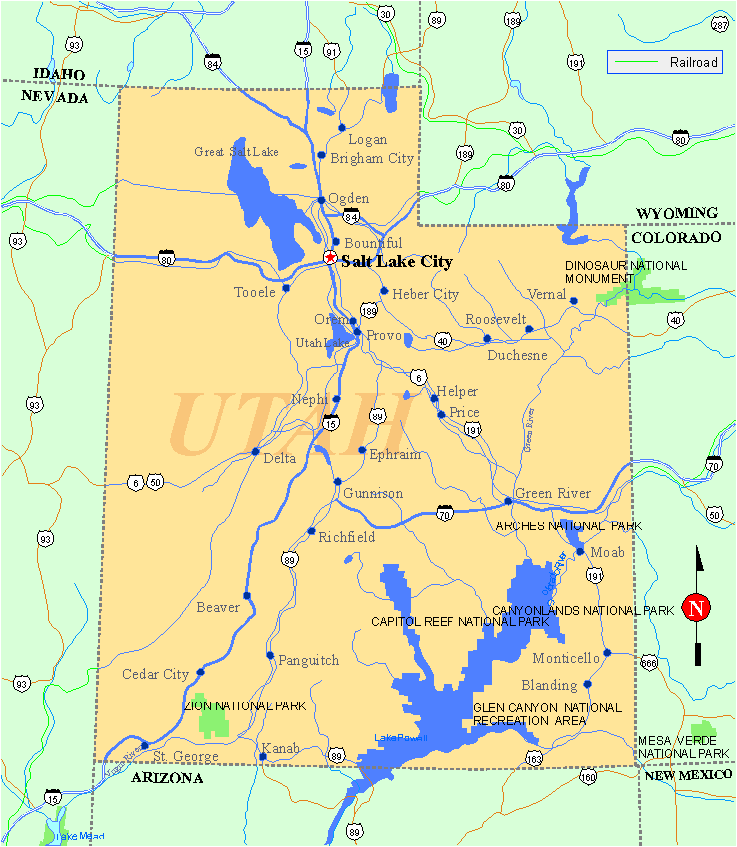 Utah Map Utah Map