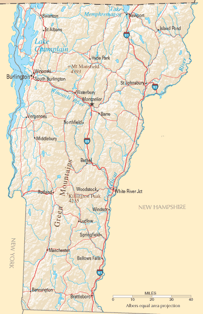 Vermont Map Vermont Map