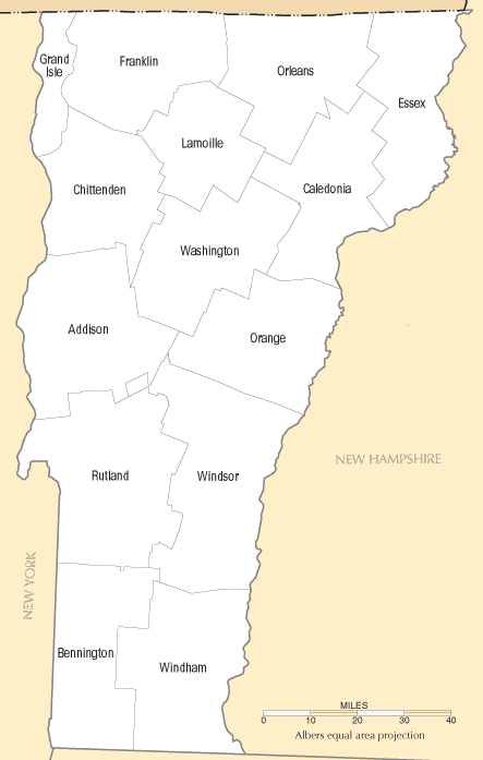 Vermont Counties Map Vermont Counties Map