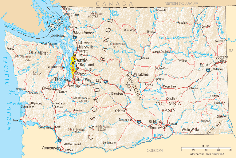 Washington Map Washington Map