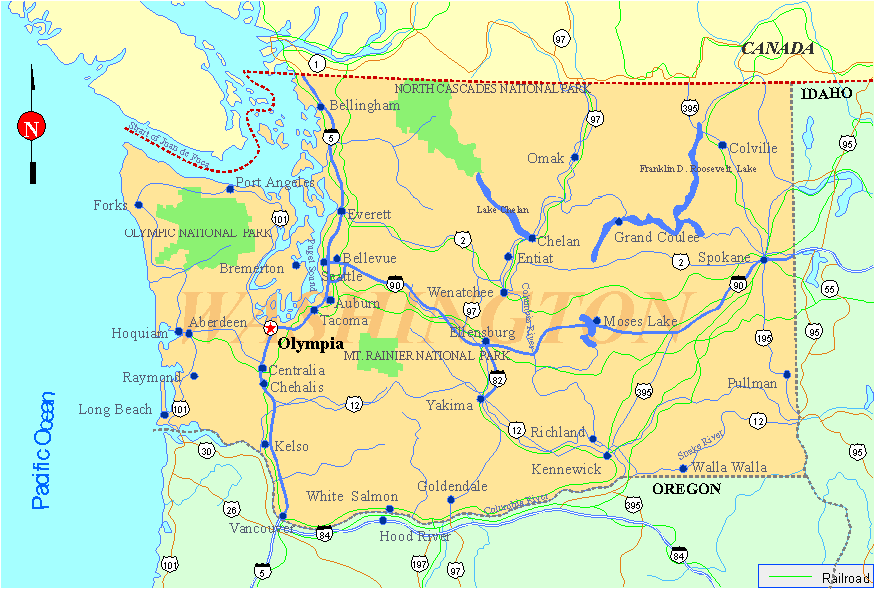 Washinton State Map Washinton State Map