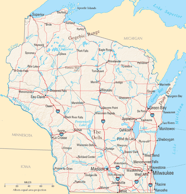 Wisconsin Map Wisconsin Map