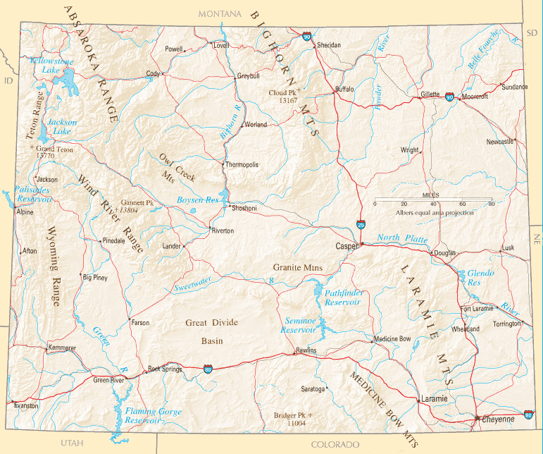 Wyoming Map Wyoming Map